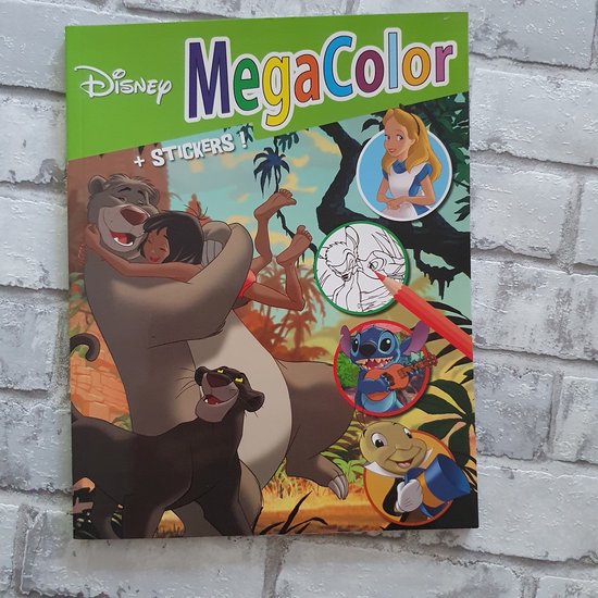 Megacolor Disney Kleurboek Stickers Exigoshop