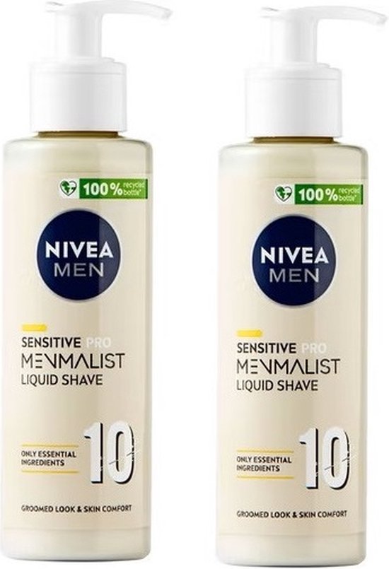 Nivea Men Sensitive PRO Menmalist Vloeibare Scheercrème - 2 Tubes van 200 ml