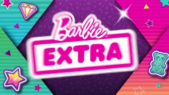 Barbie Extra Doll in blauw jasje met ruches en krokodil huisdier - Modepop - Barbiepop