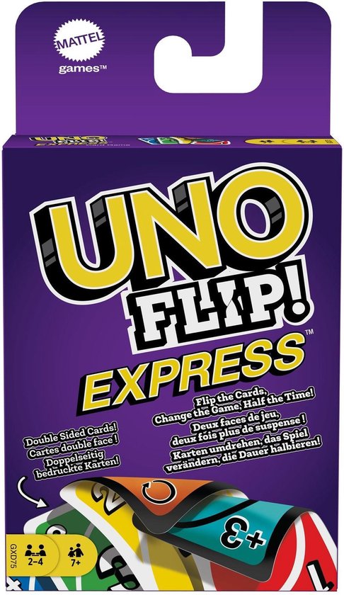 UNO Flip Express - double sided cards - change the game - dubbelzijdige kaarten - Mattel