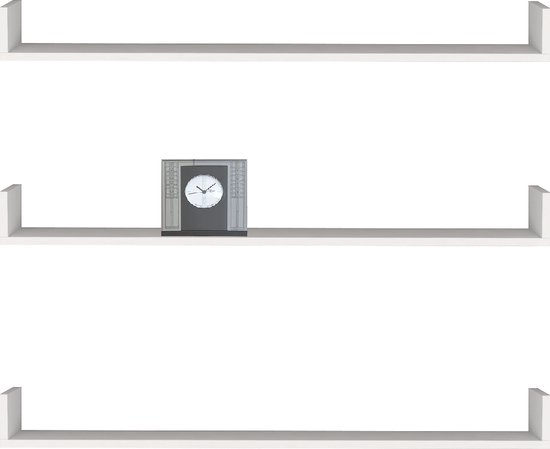 Nestly - Tv-Plank, Vliegende Plank, Boekenplank, Moderne Plank Voor Objecten, 3 Stuks, Wit