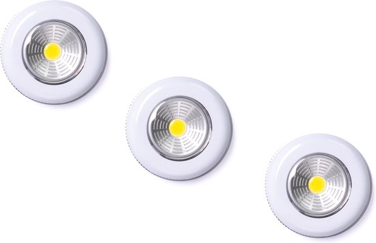 Luume - Push Lampen Set - 3 Stuks - Op batterij - Wit