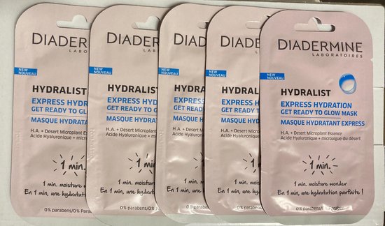 Diadermine Hydralist gezichtsmaskers Express hydration - get ready to glow Mask