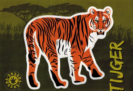 Freeks muurstickers Glow in de Dark Tijger