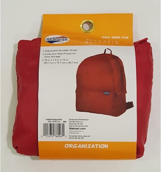 Opvouwbare rugzak - foldable packback - American tourister - Rugzak met opbergzak.