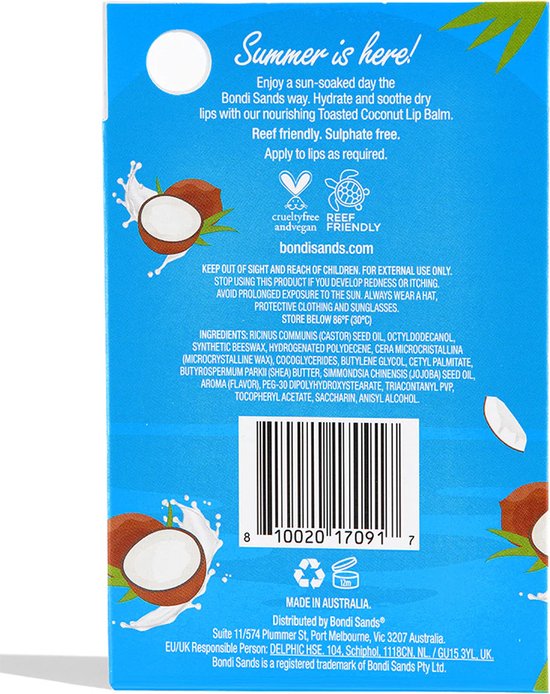 Bondi Sands Sunscreen Lip Balm Spf 50 Toasted Coconut 10 G