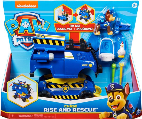 PAW Patrol - Transformerende Rise’n’Rescue-speelgoedvoertuig met actiefiguren en accessoires - stijlen kunnen variëren