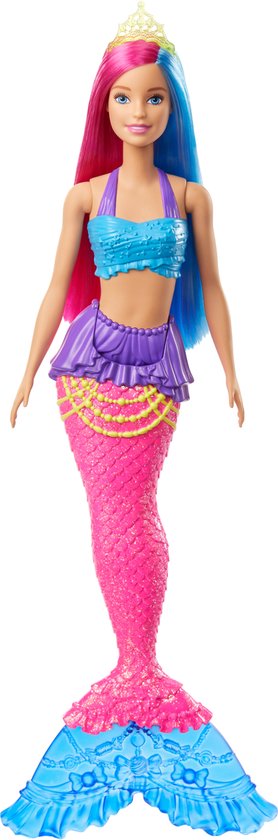 Barbie Dreamtopia Zeemeermin met roze en blauw haar - Barbiepop