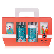 Alpine Chic Bath Set in Gift Box with 100 ml Shower Gel, 100 ml Body Lotion, 60 g Bath Fizzer and a Mesh Sponge