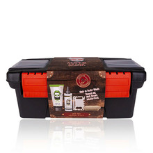 accentra Hipster Style Xmas Edition Gift Set for Men Including 2-in-1 Shampoo and Shower Gel, Beard Oil, Wooden Nail Brush, Multi-Tool Packed in Small Tool Case