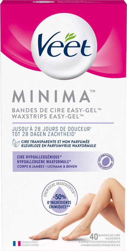 Veet Ontharingsstrips - Benen & Lichaam - Hypoallergene Minima - 40 Strips