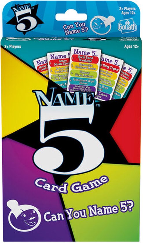 Name 5 Card Game – Card Game – Trivia – Can you name five? – Exigoshop