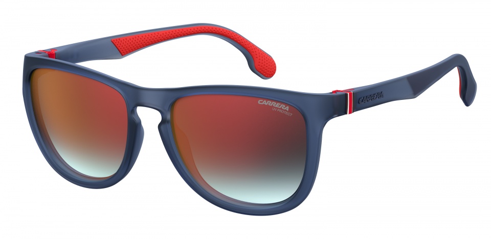 zonnebril 5050S heren blauw met rode lens