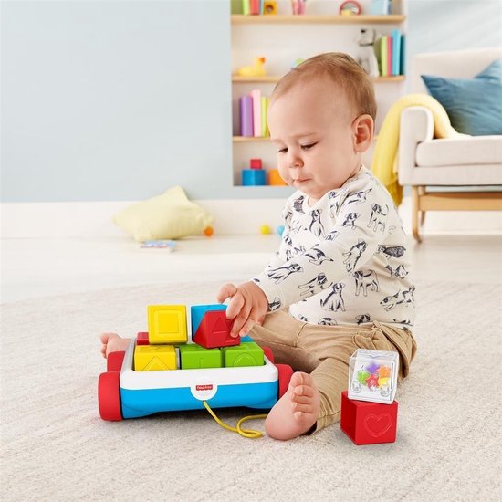 Fisher-Price Trek & Rij Activiteiten Blokken - Speel Blokken in Blokkenkar - 10 Onderdelen