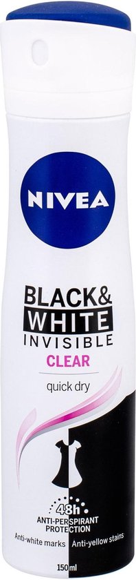 Nivea Invisible Black & White Clear Antiperspirant In Spray 150 Ml