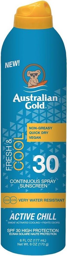 AUSTRALIAN GOLD ACTIVE CHILL FRESHCOOL SPRAY PROTECTOR SPF30 177ML VAPORIZADOR