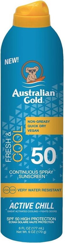 AUSTRALIAN GOLD ACTIVE CHILL FRESHCOOL SPRAY PROTECTOR SPF50 177ML VAPORIZADOR