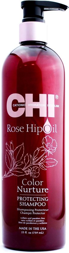 CHI Rose Hip Oil Color Nurture Protecting Shampoo OchrannA12 A ampon pro barvenA c vlasy
