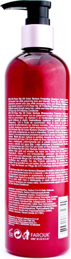 CHI Rose Hip Oil Color Nurture Protecting Shampoo barvenA c vlasy OchrannA12 A ampon