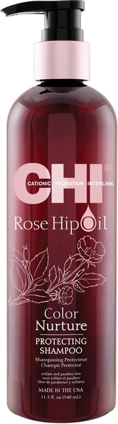 CHI Rose Hip Oil Color Nurture Protecting Shampoo OchrannA12 A ampon pro barvenA c vlasy