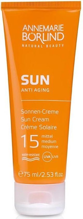 ANNEMARIE BÃ–RLIND SUN ANTI-AGING Sun Cream SPF 15 (75 ml) - Provides Medium Sun Protection and Natural Care in One, Anti-Aging Complex with Vitamin E Protects Against Premature Skin Aging