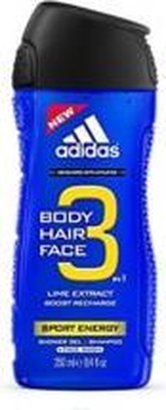 Adidas 3-in-1 Sport Energy Shower Gel 250 ml Pack of 3 x 250 ml
