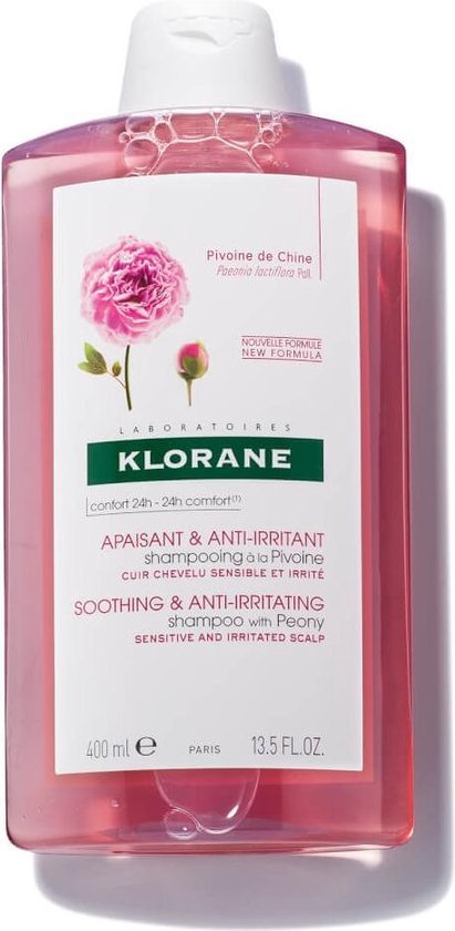 Klorane Haar Pivoine Pivoineroos Shampoo Geirriteerdejeukende Hoofdhuid 400ml