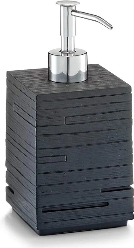 Zeller, zeepdispenser "Slate", polyresin, 8 x 8 x 16 cm, zwart