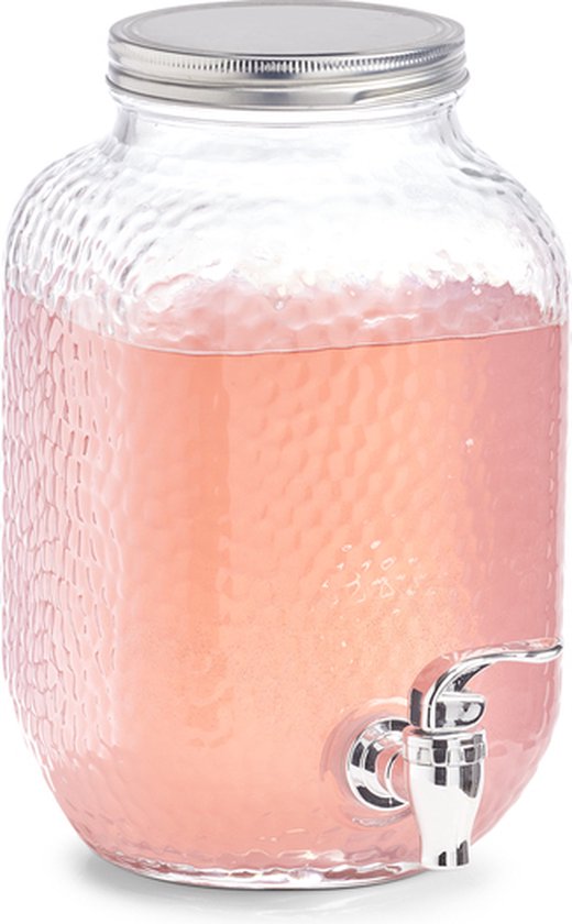 Zeller, drankendispenser, 3,7 liter, glas/metaal, ca. 20,4 x 15, 2 x 25,4 cm