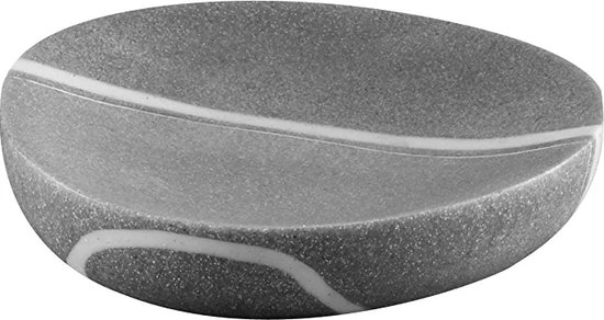 Zeller, zeepdispenser, steenlook, Zeephouder, Zeepdoos, Zeepschaaltje, poly, 12 x 12 x 2,2 cm