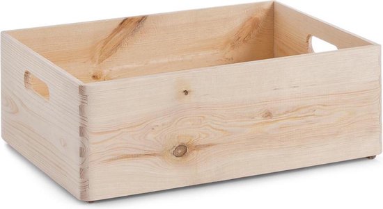 Zeller Present Houten opbergbox 40 x 30 x 15 cm - Hout - Sorteervakken, Stapelbaar, Klaar voor gebruik