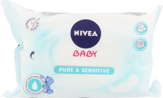 Nivea Pure Sensitive Baby Cleaning Wipes 63 Pcs