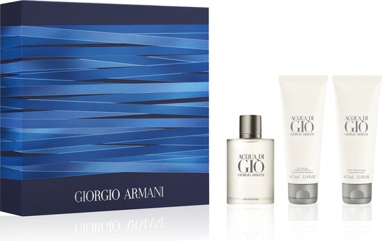 Acqua di Gio Man Gift Set EDT 50 ml After Shave Balm Acqua di Gio 75 ml shower gel and Acqua di Gio 75 ml
