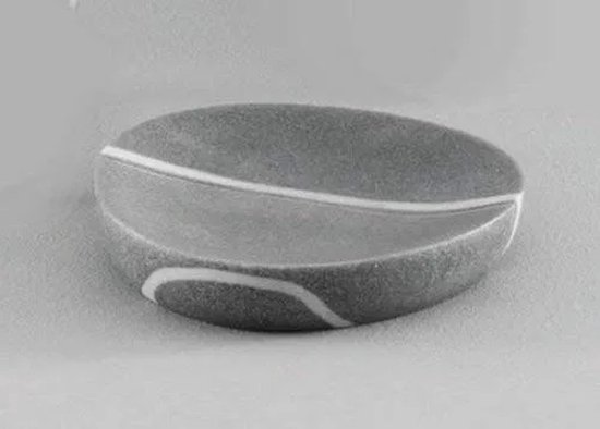Zeller, zeepdispenser, steenlook, Zeephouder, Zeepdoos, Zeepschaaltje, poly, 12 x 12 x 2,2 cm
