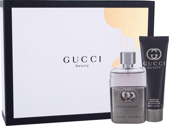 GUCCI GUILTY 2 PCS SET FOR MEN 1 7 EAU DE TOILETTE SPRAY 1 7 SHOWER GEL HARD BOX