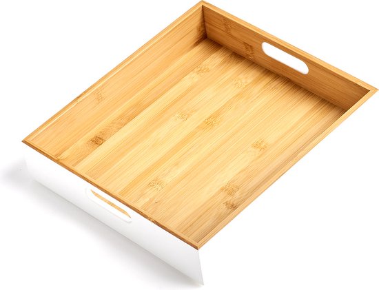 Zeller Present Houten hoog opbergbox stapelbaar - Wit - Stapelbaar - Hoog model