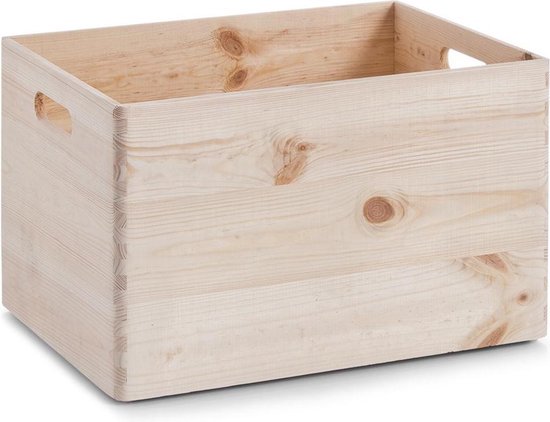 Zeller Present Houten krat 40 x 30 x 24 cm - Hout - Sorteervakken, Stapelbaar, Klaar voor gebruik