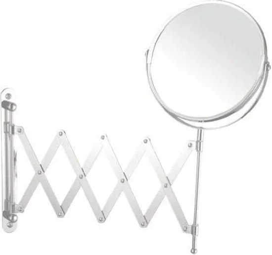 Zeller, wandspiegel, uitschuifbaar Ø 17,9 – 45 x 18,5 x 37, chroom