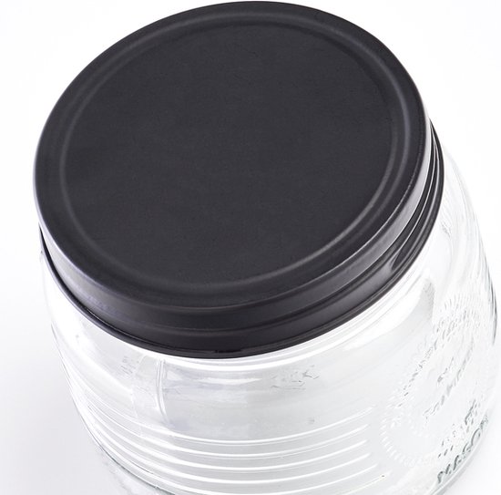 Zeller, Voorraadpot ’Ouderwets’, glas/metaal, 420 ml, zwart
