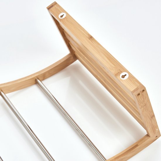Zeller, handdoekrek, 38 x 24 x 40 cm, bamboe/chroom