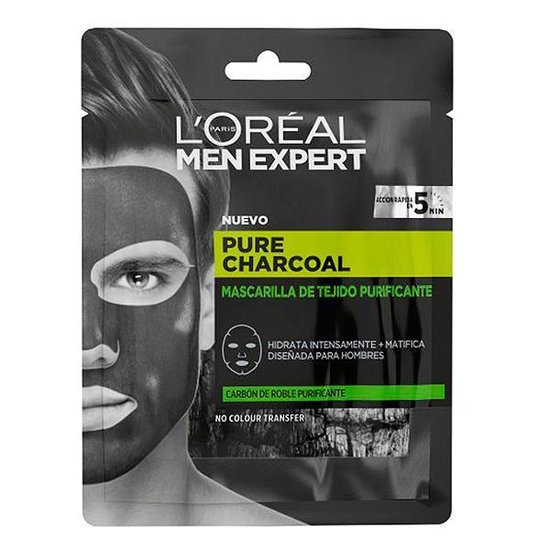 MEN EXPERT pure charcoal mascarilla tejido purificante