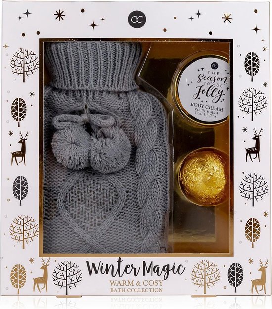 Accentra Winter Magic Wellness Set, 3-Piece Bath Set and Spa Set in a Gift Box, Beautiful Gift for Christmas, Santa Claus for Men and Women