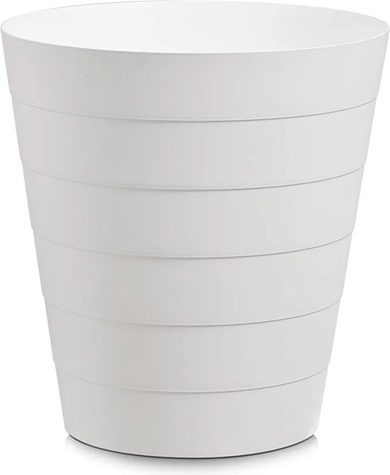 Zeller, afvalbak, afvalbak voor kantoor, Afvalemmer, keuken, kinderkamer, 13,5 liter, kunststof, wit, ca. 29 x 29 x 30 cm