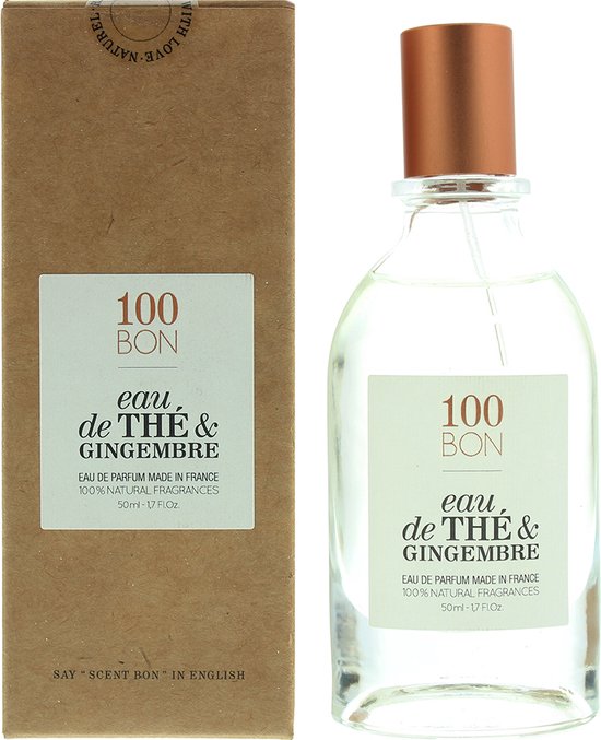 100BON Eau De The & Gingembre EDP Cologne - Light and Refreshing with Natural Ingredients - Ginger, Tea & Sambac Jasmine - 50ml