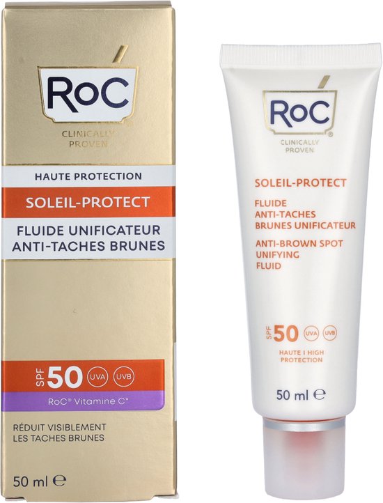 Roc Soleil Protect Anti Brown Spot Unifying Fluid Spf 50 Reduces Brown
