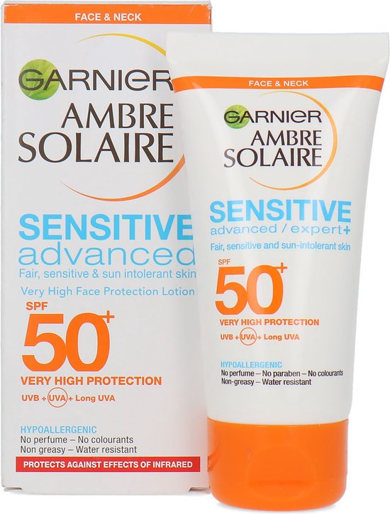 Ambre Solaire Advanced Sensitive SPF 50 Tanning Face Cream for Sensitive Skin