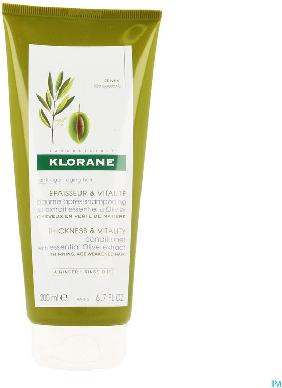 Thickness & Vitality Conditioner With Essential Olive Extract By Klorane 200 Ml