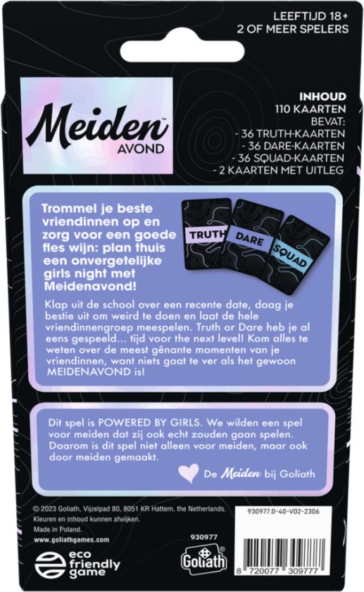 Goliath Meiden Avond Kaartspel - 18+
