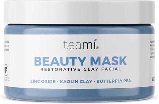 Teami Beauty Gezicht Masker - Zink/Koalin Klei - Met herstellende crème