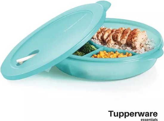 Tupperware Essentials Store Serve & Go Lunchbox Met 3 Gescheiden Compartimenten en Deksel 28 cm - 1.4 L